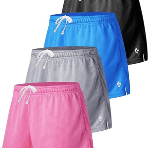 4 Pack Girls Shorts with Pockets Running for Kids Teens