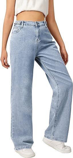 Girls Casual Wide Leg Jeans, 4-14 Years - Image 5