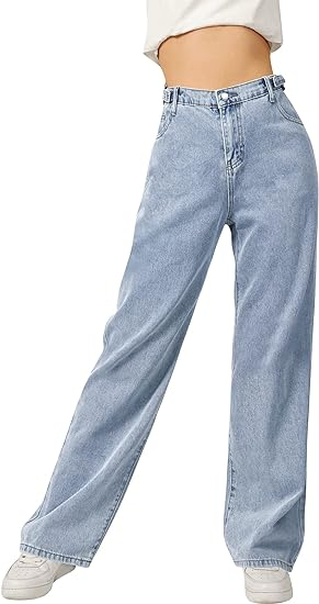 Girls Casual Wide Leg Jeans, 4-14 Years - Image 4