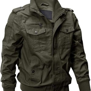 Cotton Lightweight Multi Pockets Zip Jackets Windbreaker