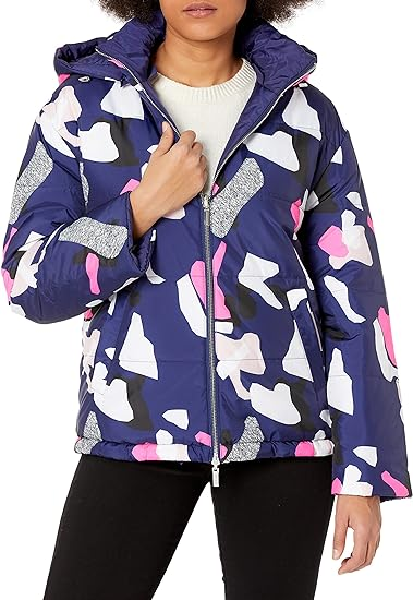 EXCHANGE Women Reversible Recycled Camo Print Puffer