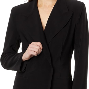 Women Classic Double Breasted Jacket, Black