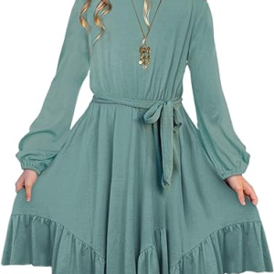 Girl Fashion Swing Dress Boho A-line Dresses 4-13 Years