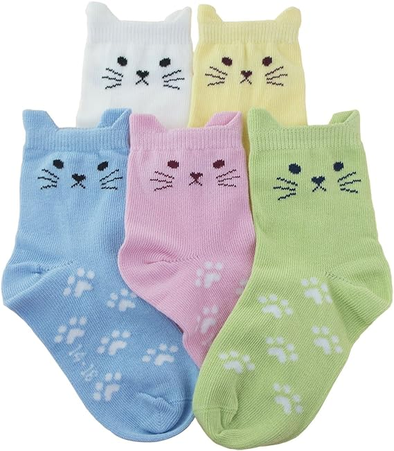 Girls Cotton Cute Socks Low Cut Ankle No Toe Seam Pack of 5