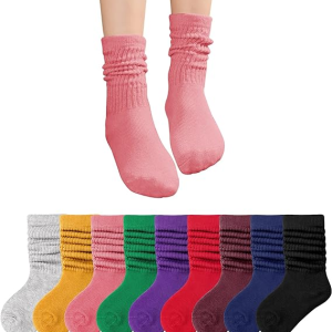 Girls Slouch Crew Socks Toddler Cotton Dress Sock 6-15 Years