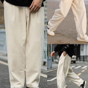 Solid Elastic Waist Casual Pants Hip hop Streetwear Pant