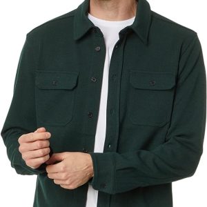 Green Simplified Button Retro Top