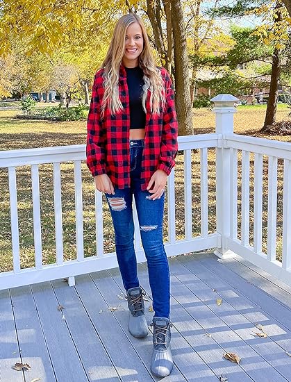 Button Down Flannel Plaid Shirts Long Sleeve - Image 2