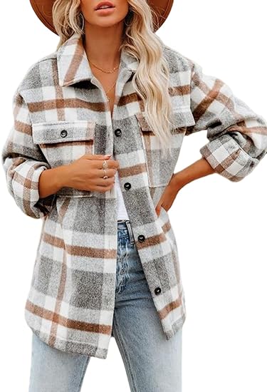Womens Long Sleeve Button Down Shirts Jacket