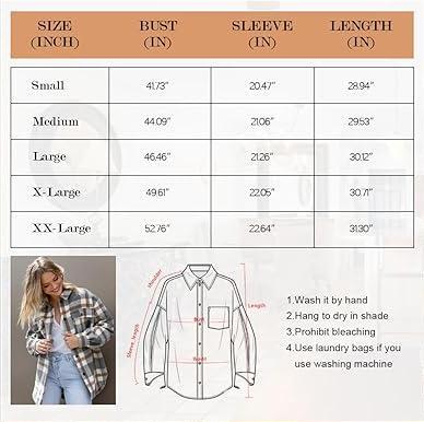 Womens Long Sleeve Button Down Shirts Jacket - Image 6