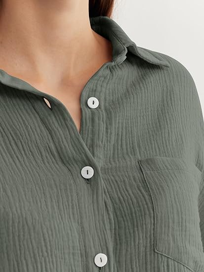 Womens Fall Fashion Jacket Long Sleeve Work Blouses Tops - Image 6