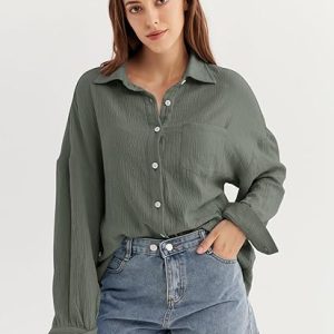 Womens Fall Fashion Jacket Long Sleeve Work Blouses Tops