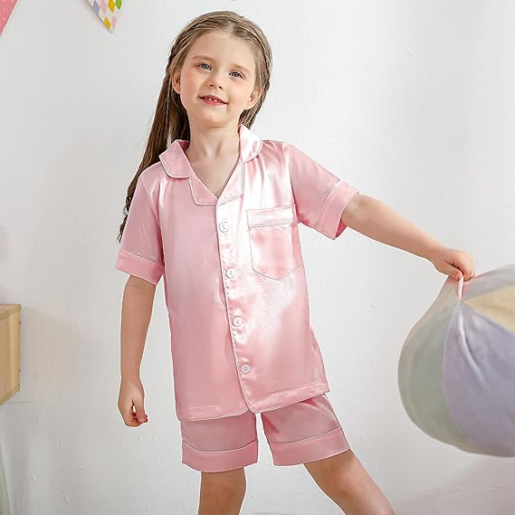 Girl Silk Pajama Sleepwear Nightwear Loungewear Clothes - Image 5