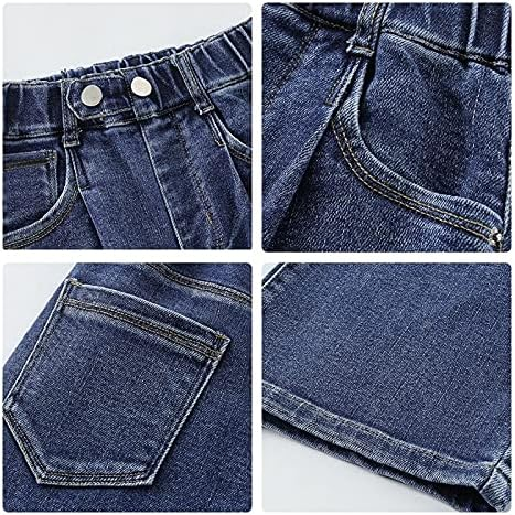 Girls Jeans Denim Elastic Wide Pants Leg Kids Clothes - Image 5