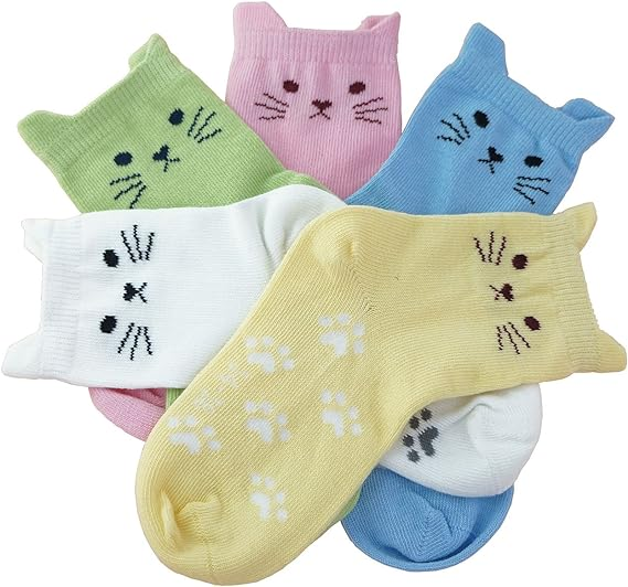 Girls Cotton Cute Socks Low Cut Ankle No Toe Seam Pack of 5 - Image 3