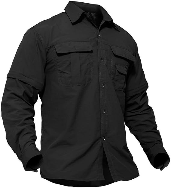 Men Breathable Quick Dry UV Protection Solid Sleeve Shirt - Image 2