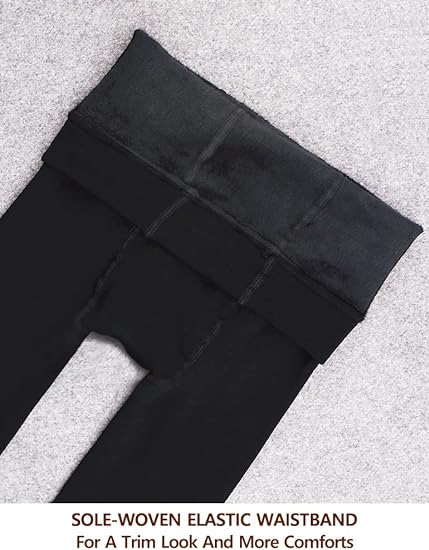 Womens Opaque Fleece Lined Winter Thermal Tights - Image 3