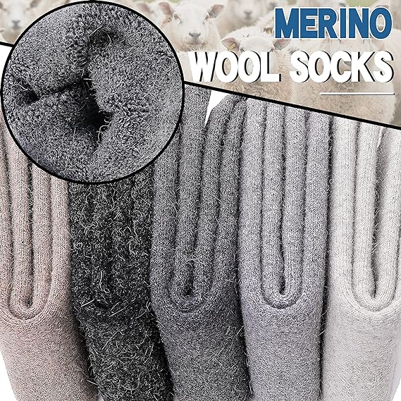 5 Pairs Womens Wool Socks Thermal Winter Comfy Work Socks - Image 2