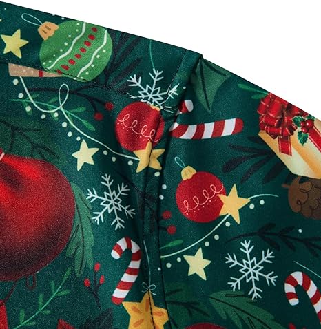 Men Novelty Novelty Button Down Dress Santa Claus Shirt - Image 3
