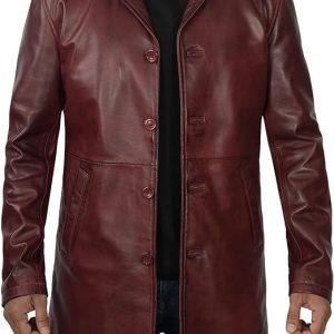 Suprnatural Maroon Leather Jacket